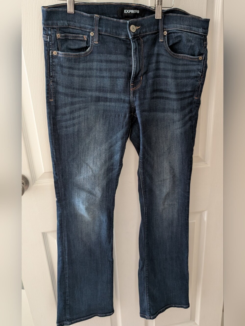 Express Barely Boot Dark Blue Denim Jeans - Size 10R